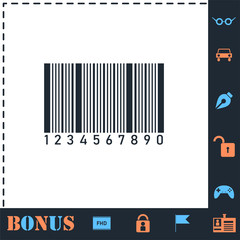 Barcode icon flat