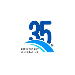 35 Year Anniversary Celebration Vector Template Design Illustration