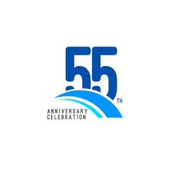 55 Year Anniversary Celebration Vector Template Design Illustration