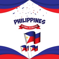 Philippines National Celebration Poster Vector Template Design Illustration