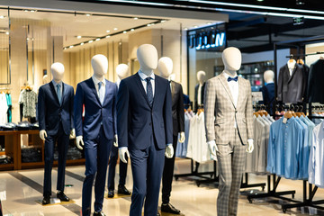 luxury suit in shopping mall