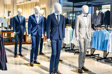 luxury suit in shopping mall