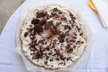 Semifreddo with pieces of chocolate