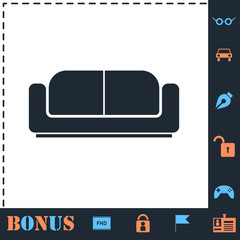 Bed icon flat