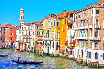 panorama taken from the rialto bridge Venice Italy 
