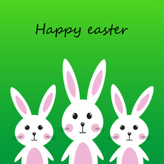 Obraz na płótnie Canvas Easter hares on a green background