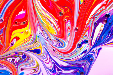 Abstract seamless background illustration of multicolored liquid paint swirls