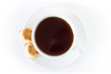 cup of tea with traditional arabic cookies. Barazik Ma&rsquo;amol, GHRAYBEH