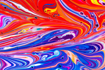 Abstract seamless background illustration of multicolored liquid paint swirls