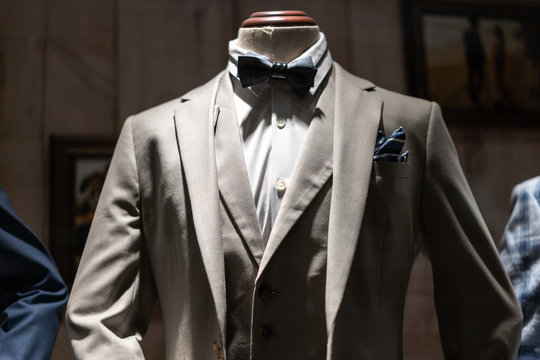 luxury suit in shopping mall