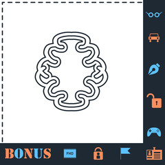 Brain icon flat