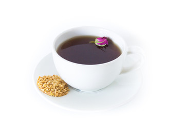 cup of tea with traditional arabic cookies. Barazik Ma&rsquo;amol, GHRAYBEH