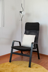 Scandinavian space to relax black armchair
