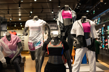 sport clothes in shopping mall