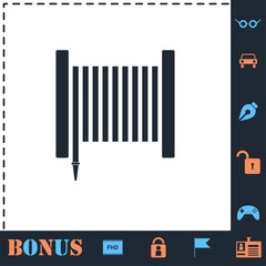Water hose icon flat