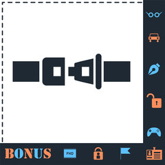 Safety belt icon flat