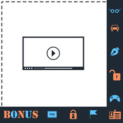Video player for web icon flat