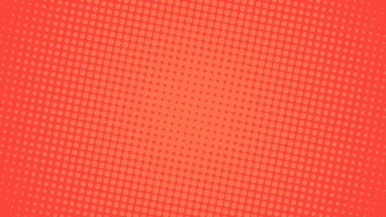 Pop art background orange and red color dot haltone retro style vector illustation full hd