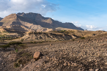 Landscape between Gheralta and Lalibela in Tigray, Ethiopia, Africa
