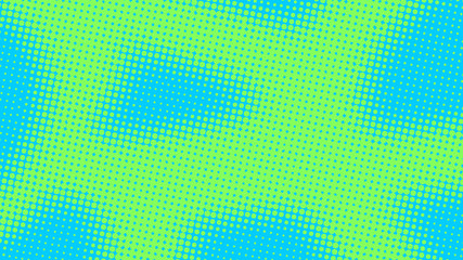 Bright neon pop art background in blue and green colors dot haltone retro style vector illustation