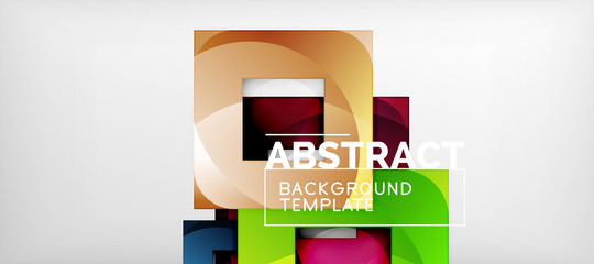 Fototapeta premium Background with color squares composition, modern geometric abstraction design for poster, cover, branding or banner