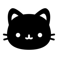 Cute Cat Face Isolated On White Background