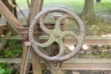 Rusty antique agricultural tools