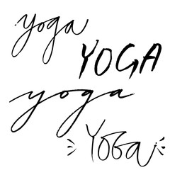Hand lettering Yoga logo letters. Can be printed on greeting cards, paper and textile designs.