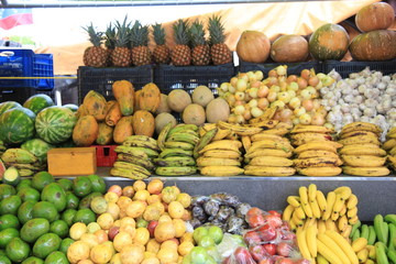 fruits and vegetables at the market