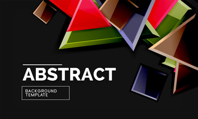 Glossy squares and triangles geometric backgrounds