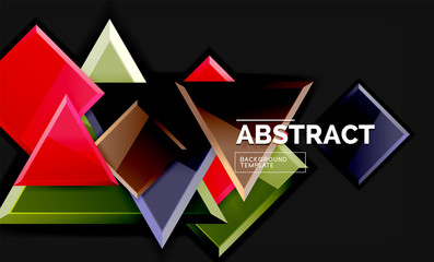 Glossy squares and triangles geometric backgrounds