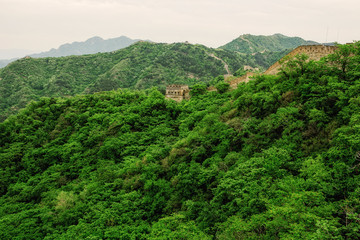 Great Wall of China in Summer. Mutianyu section near Beijing