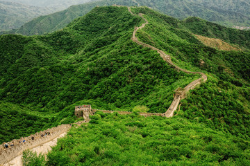 Great Wall of China in Summer. Mutianyu section near Beijing