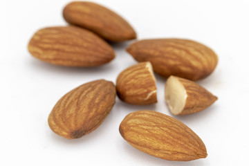 almonds isolated on white background
