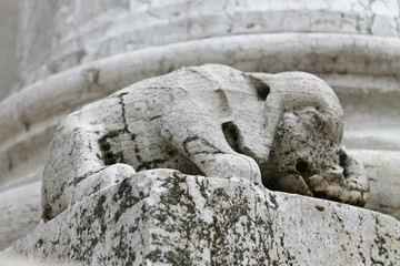 Decorative element in the architectural structure of Venice Italy