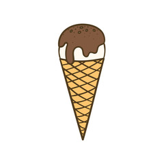 Colored illustration of a tasty ice cream corn