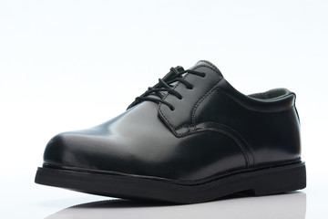 Angle view of leather classic shoe