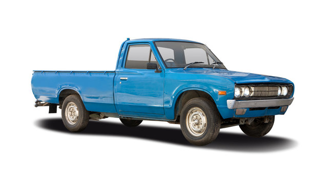 Classic Japanese pickup truck isolated