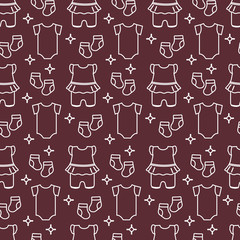 Seamless pattern with baby clothes.