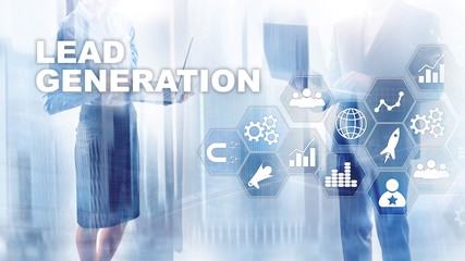 Fototapeta na wymiar Lead Generation Analysis Business Research Interest Concept. Marketing Strategy Financial Technology.