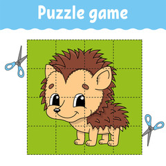 Puzzle game for kids education. Education developing worksheet. Game for kids. Activity page. Puzzle for children. Riddle for preschool. Simple flat isolated vector illustration in cute cartoon style.