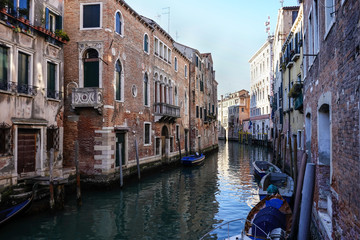 Fototapeta na wymiar typical canal in Venice, Italy