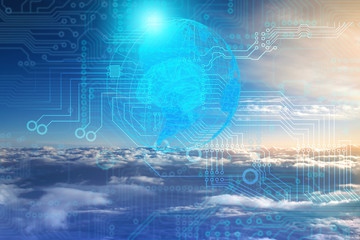 Conceptual photo of the future of the earth, which will depend entirely on artificial intelligence