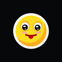 Smiley.Face with emotions. Icon. On separate layers. Vector illustration.