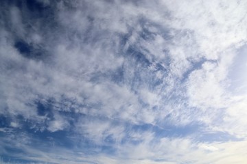 Beautiful cirrus cloud formations in a blue sky