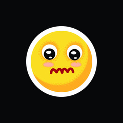 Smiley.Face with emotions. Icon. On separate layers. Vector illustration.