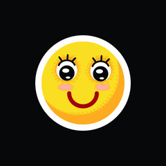 Smiley.Face with emotions. Icon. On separate layers. Vector illustration.