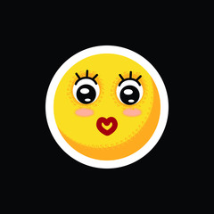 Smiley.Face with emotions. Icon. On separate layers. Vector illustration.