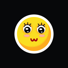 Smiley.Face with emotions. Icon. On separate layers. Vector illustration.