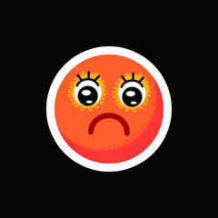 Smiley.Face with emotions. Icon. On separate layers. Vector illustration.